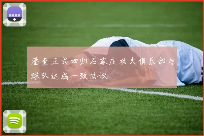 潘奎正式回归石家庄功夫俱乐部与球队达成一致协议